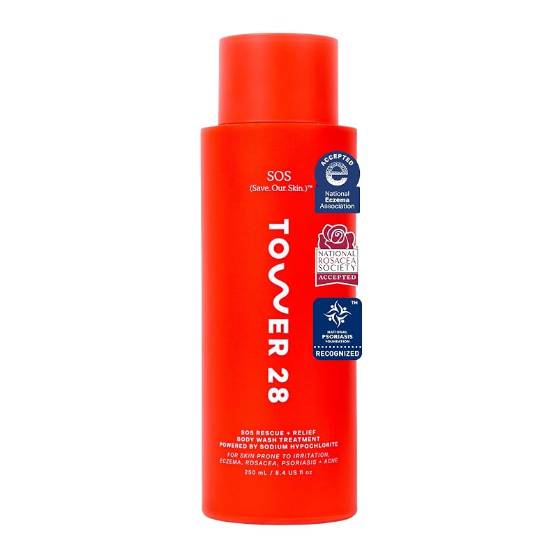 Tower 28 SOS Rescue + Relief sabonete líquido corporal sem fragrância, 248 mL