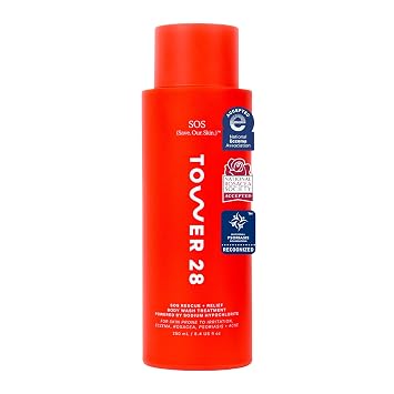 Tower 28 SOS Rescue + Relief Unscented Body Wash - Gentle + Moisturizing Shower Gel with Sodium Hypochlorite for Irritated, Itchy, and Dry Skin - Hypoallergenic Body Care for Sensitive Skin 8.4 oz