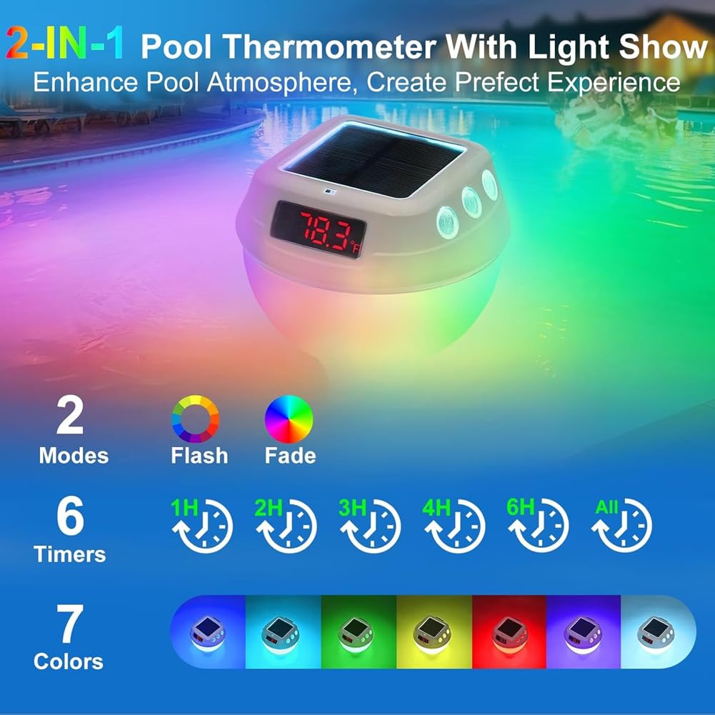 Thermomètre de Piscine Thermomètre de Température de Piscine Thermomètre de Piscine Numérique Flottant