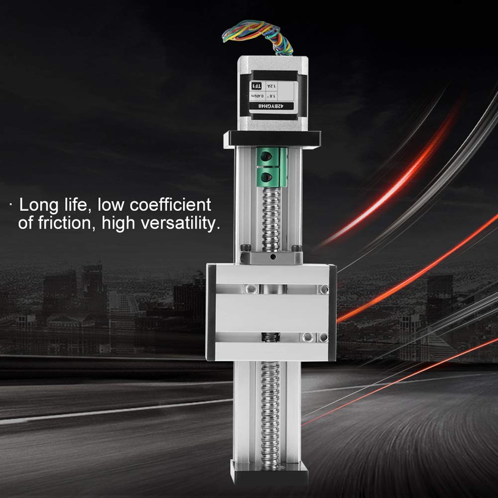 Linear Actuator Linear Motion Aluminum High Exactness Manual Linear Slide Table Ball Screw Motion Rail CNC Linear Stage Slide Stroke 100mm/3.9inch