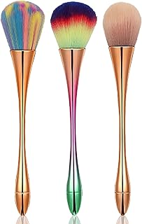 Cepillo de polvo de uñas de color oro rosa y ...