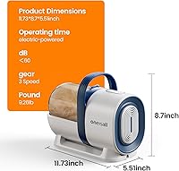 Vista 8 de oneisall Aspiradora de aseo para perros, aspiradora de aseo de mascotas con molinillo de uñas, taza de polvo de 1.5 L, cepillo de vacío con 7