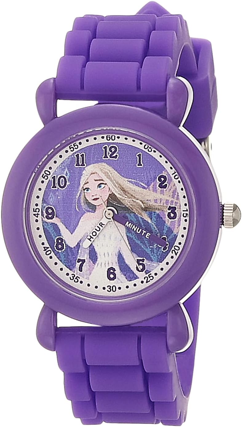 Disney Frozen Kids' Plastic Time Teacher Analog Quartz Silicone Strap Watch