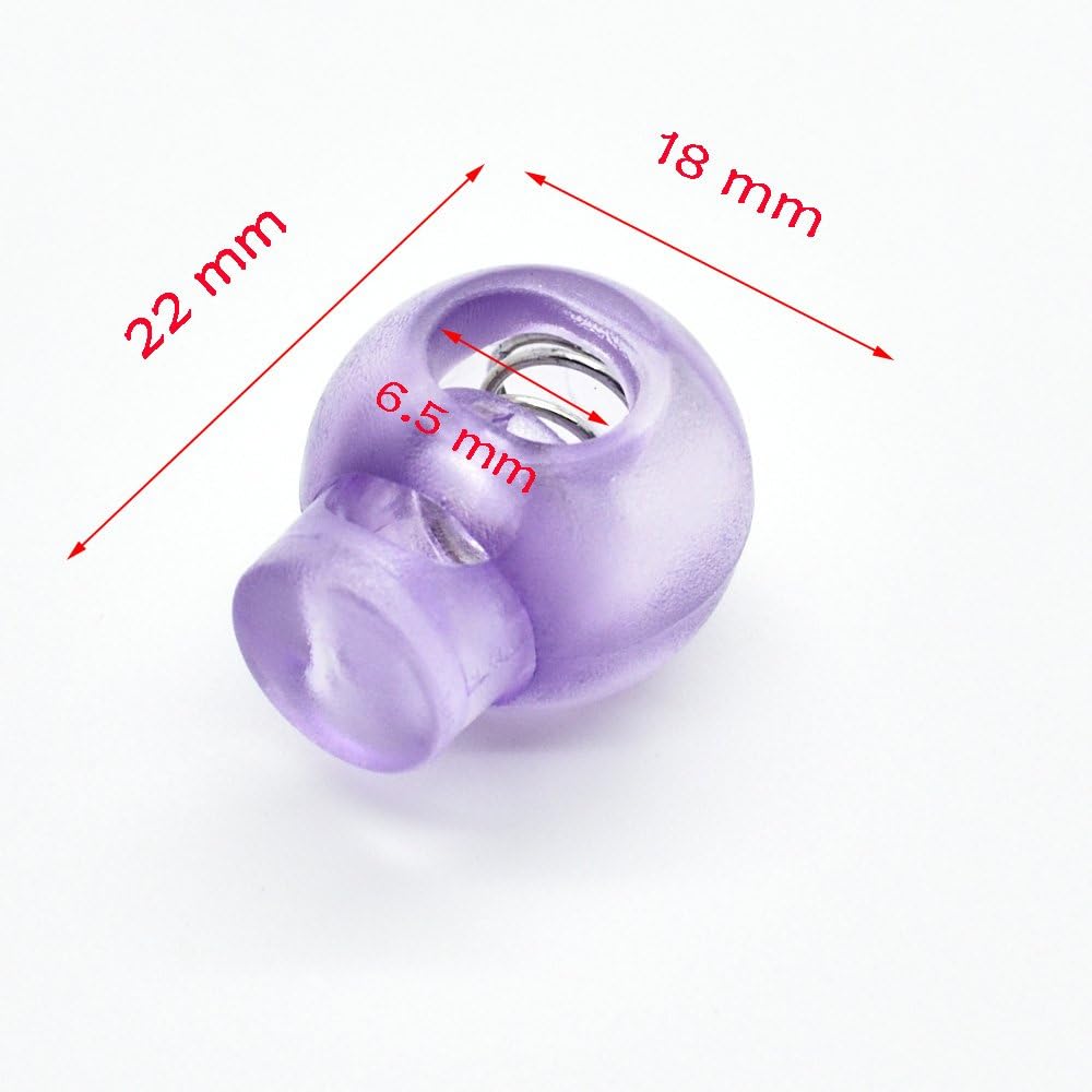 110pcs Colorful Clear Frost Ball Cord Locks Round Toggle Clip Stopper(10 Each)