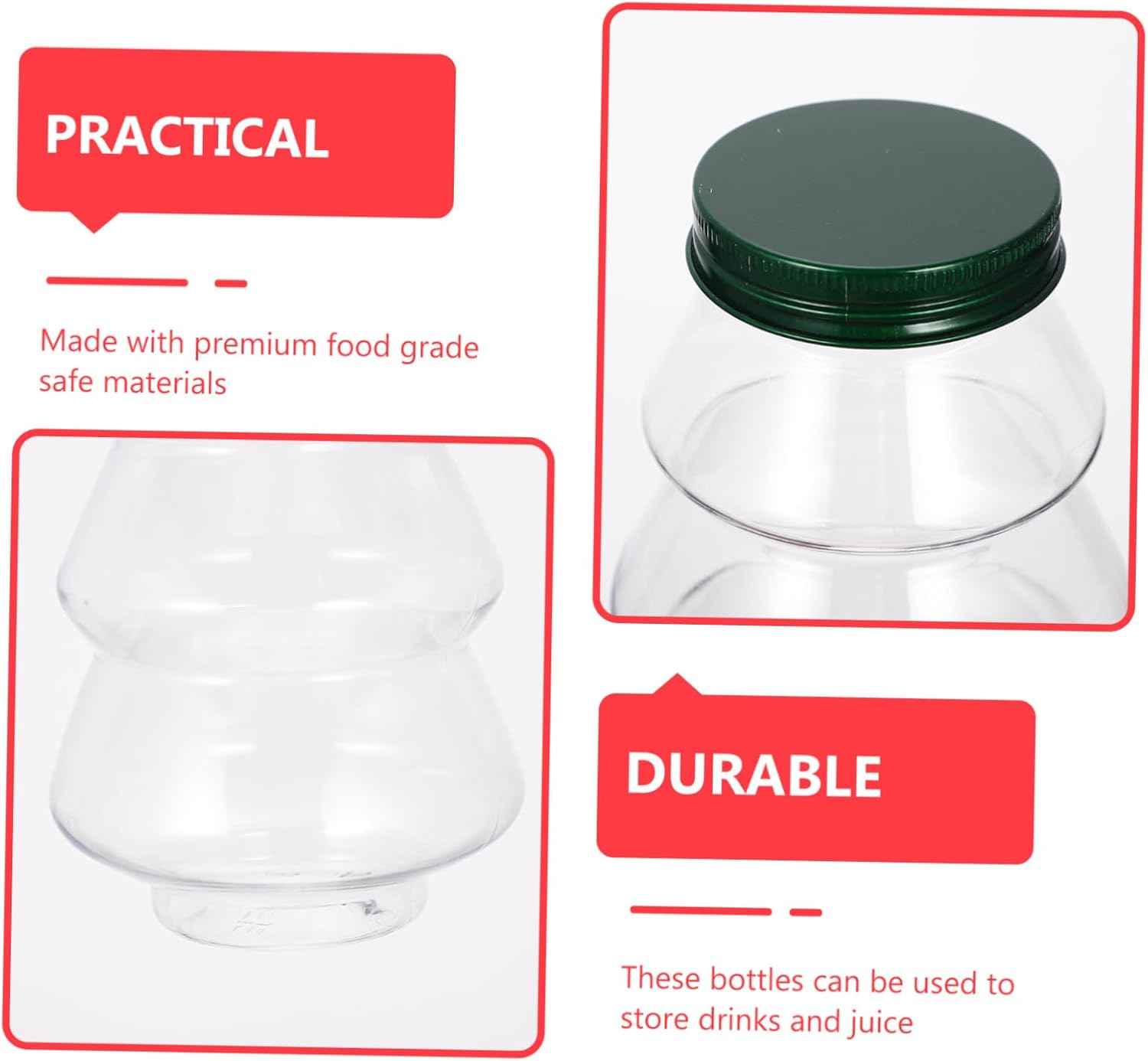 10pcs Airtight Juice Containers Lids Christmas Tree Tea Bottles for Drinks Decorative Beverage Holders Sealed Packaging for Parties and Lunches