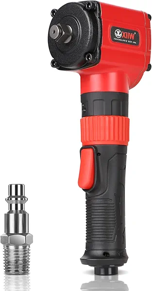 XIIW 1/2'' Angle Impact Wrench, Max Torque 910 ft-lbs, Compact Lightweight 3.63 lb Design, Heavy Duty 7500RPM 1/2 Mini Air Impact Gun Driver, Twin Hammer Pneumatic Tool