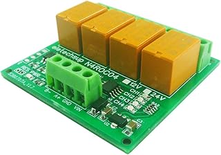 Eletechsup DC 12V 4CH 2A/3A RS485 Micro Relay Module PLC HMI Configuration Software PTZ MODBUS RTU I/O Expansion Board (1 x 12V 4CH Only Board)