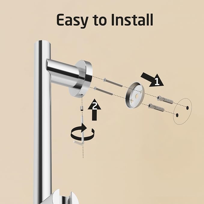 Regadera ajustable KES con barra deslizante y manguera larga miniatura 7