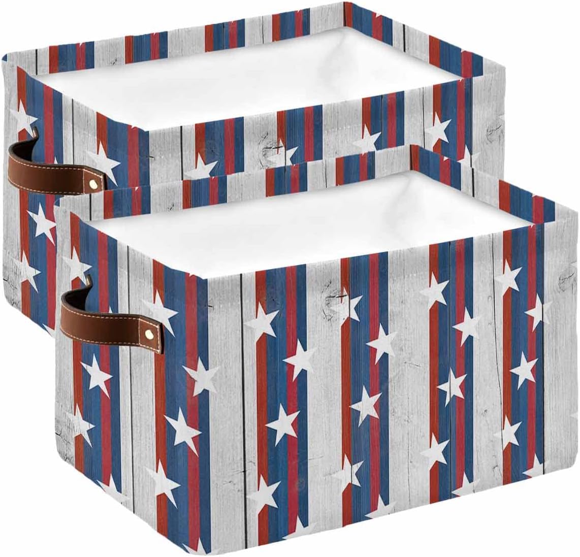 4th of July Freedom Star Stripe Storage Baskets for Shelves