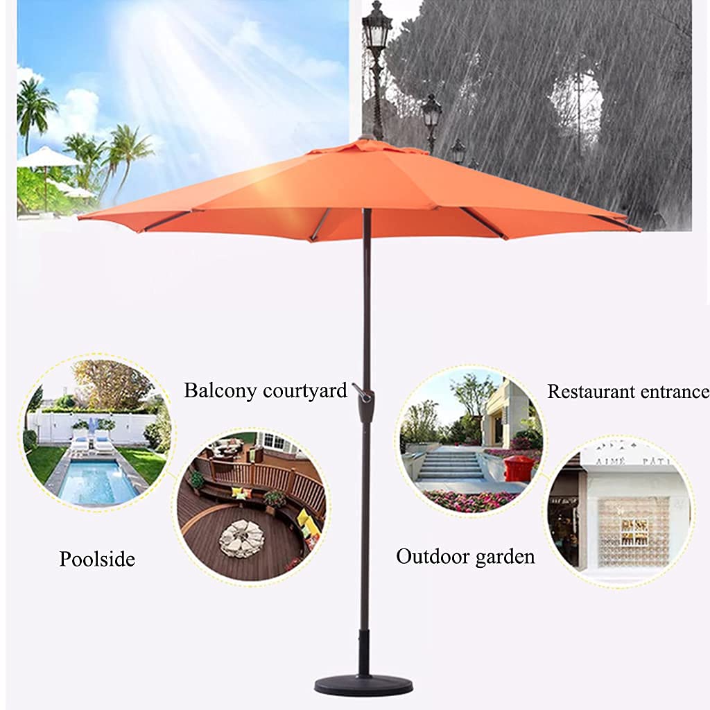 Garden Parasol Sun Shade Outdoor, 270 cm z korbą przeciwsłoneczną aluminium aluminiowy parasol parasol, ogrodowy parasol na pokład ogrodowy podwórko i basen (zielony)