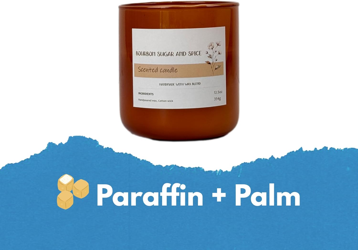 CW Studio Bourbon Sugar & Spice 12.5oz Scented Candle – Handpoured Wax in Color Sprayed Glass Jar, Single Wick Candle for Cozy Home Ambiance & Gift Giving