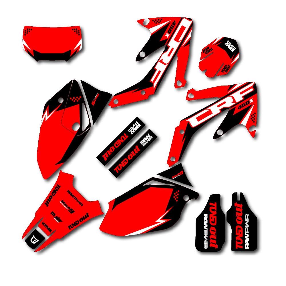 Amazon.com: Red & Black Shift Graphics Kit fit 05-12 Honda Crf450X