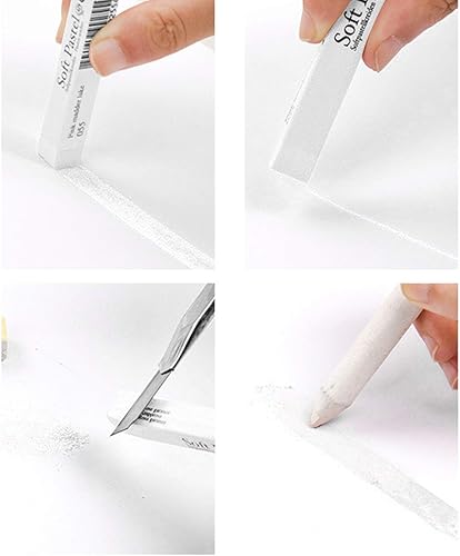 Miniatura 2 de NICEYST Juego de 6 lápices de tiza cuadrada de grado artístico, juego de lápices de tiza cuadrada para dibujar en barra pastel, herramienta de