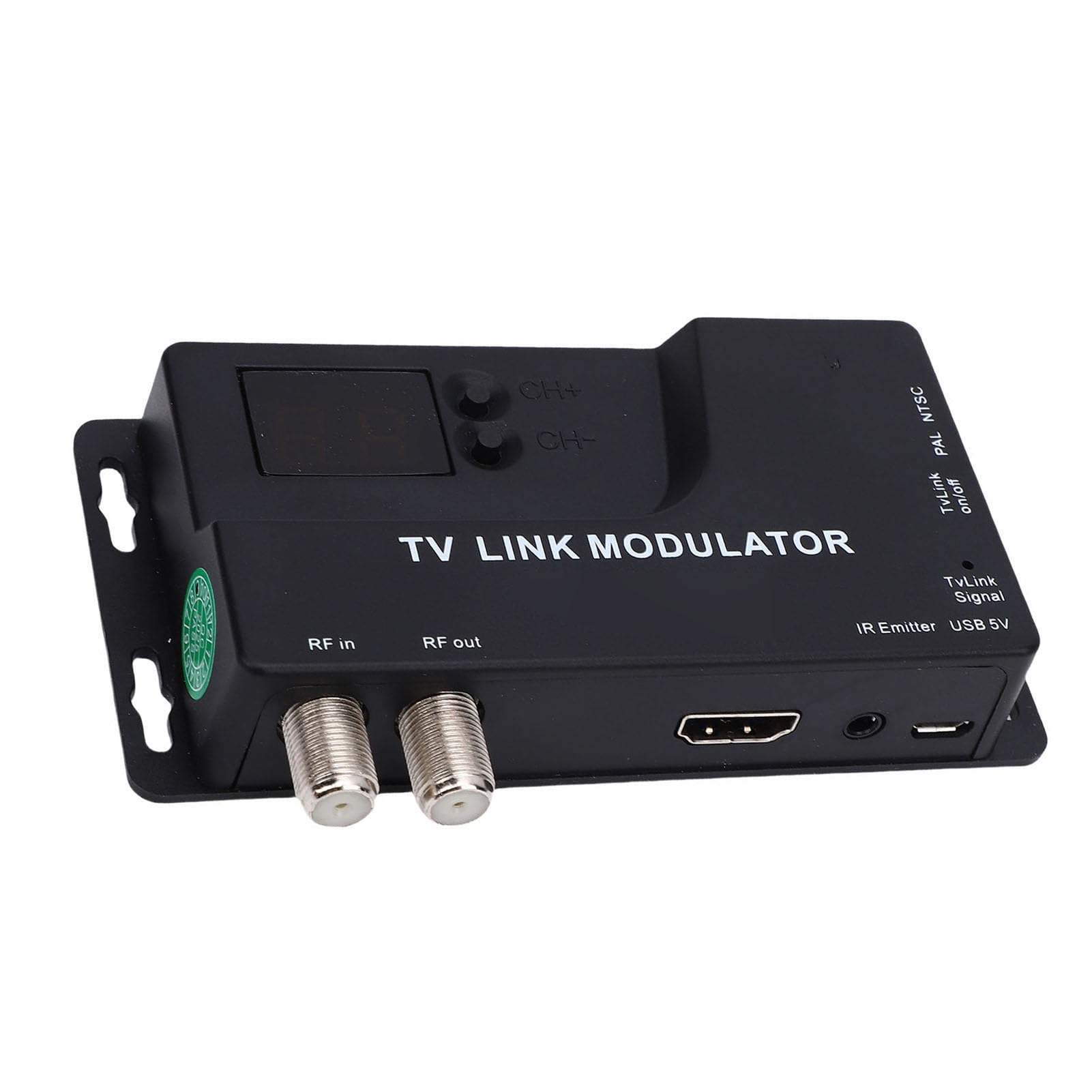 Diyeeni Modulatore RF, convertitore da HD a RF da 471,25 MHz a 885,25 MHz con supporto 1080P, adattatore coassiale NTSC PAL per segnale a lunga distanza CRT TV, console di gioco, DVD