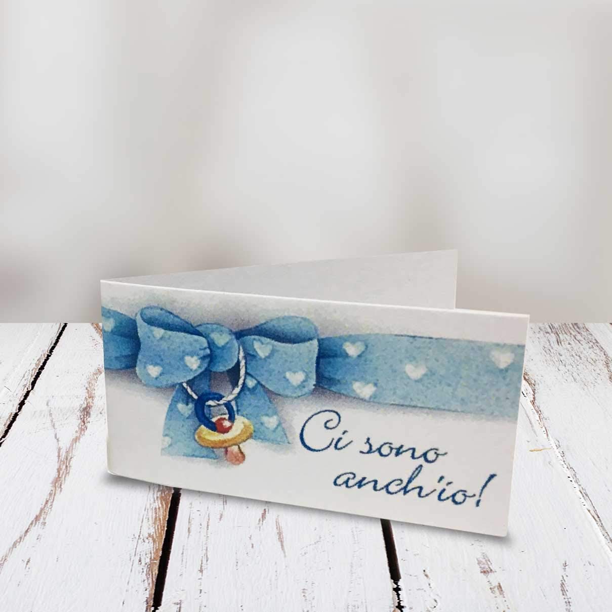 kamiustore Bigliettini Battesimo MOD.Disegno Bimbo/Bimba Personalizzati