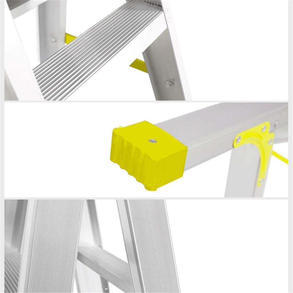 Step Stool Double Sided Three-Step Ladder, Bilateral Four-Step Ladder Reinforcement Engineeladder Outdoor Ladders Plastic Accessory Design Household Ladder/Yellow/85 X 114Cm