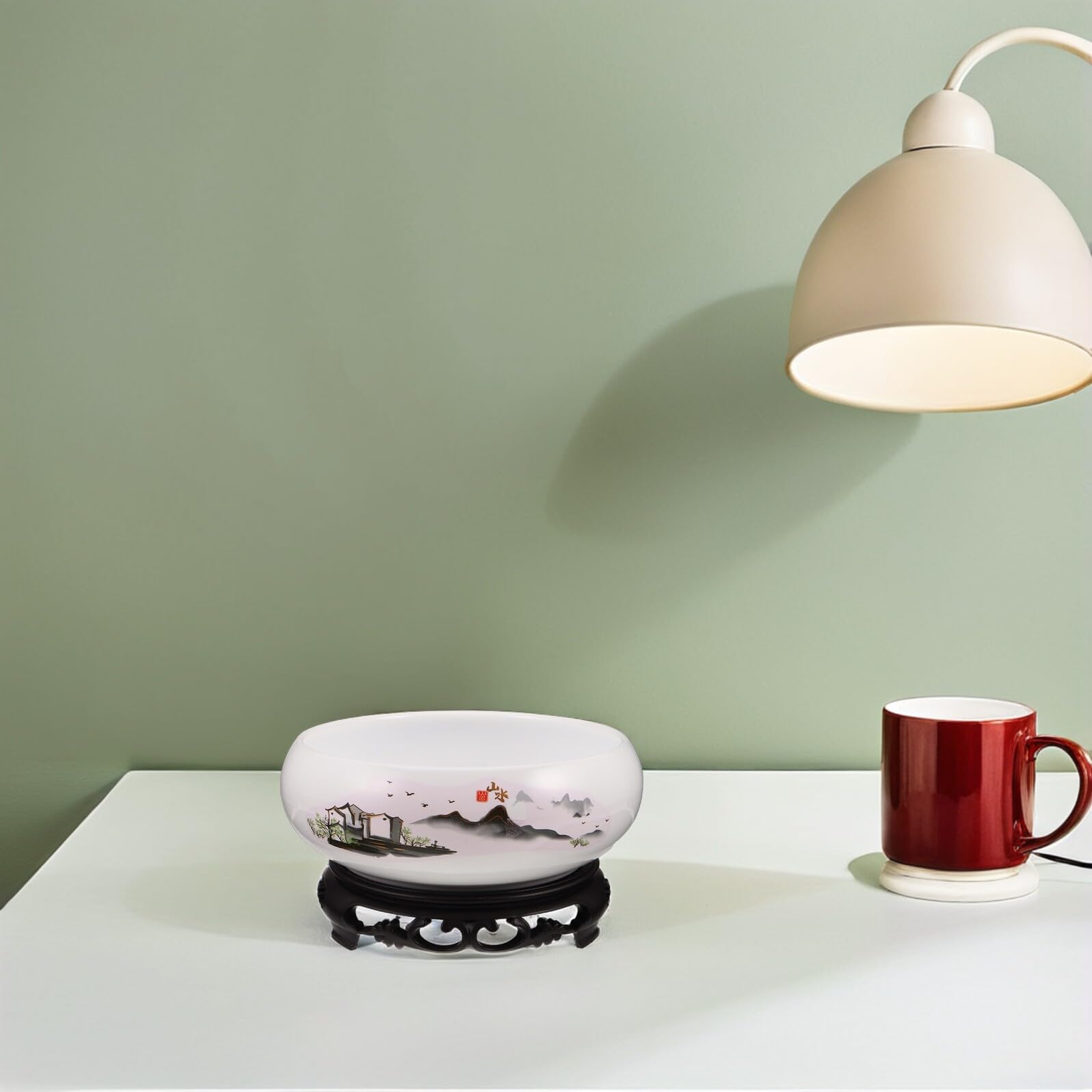 Ceramiczny Hydroponiczny Doniczka Do Roślin Wodnych z Podstawą Biała Osłonka Lilię Wodną Stabilna Doniczka Do Ogrodu Wewnętrznego i Zewnętrznego Bezodpływowa Łatwa Pielęgnacji