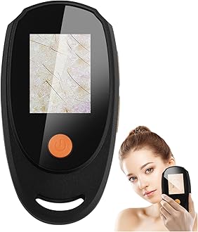 Handheld Dermatoscope Skin Analyzer Machine, Wireless Portable Digital Microscope with 1080P IPS Screen 8 LEDs, 500X Magnifier, for Scalp/Hair Trichomes