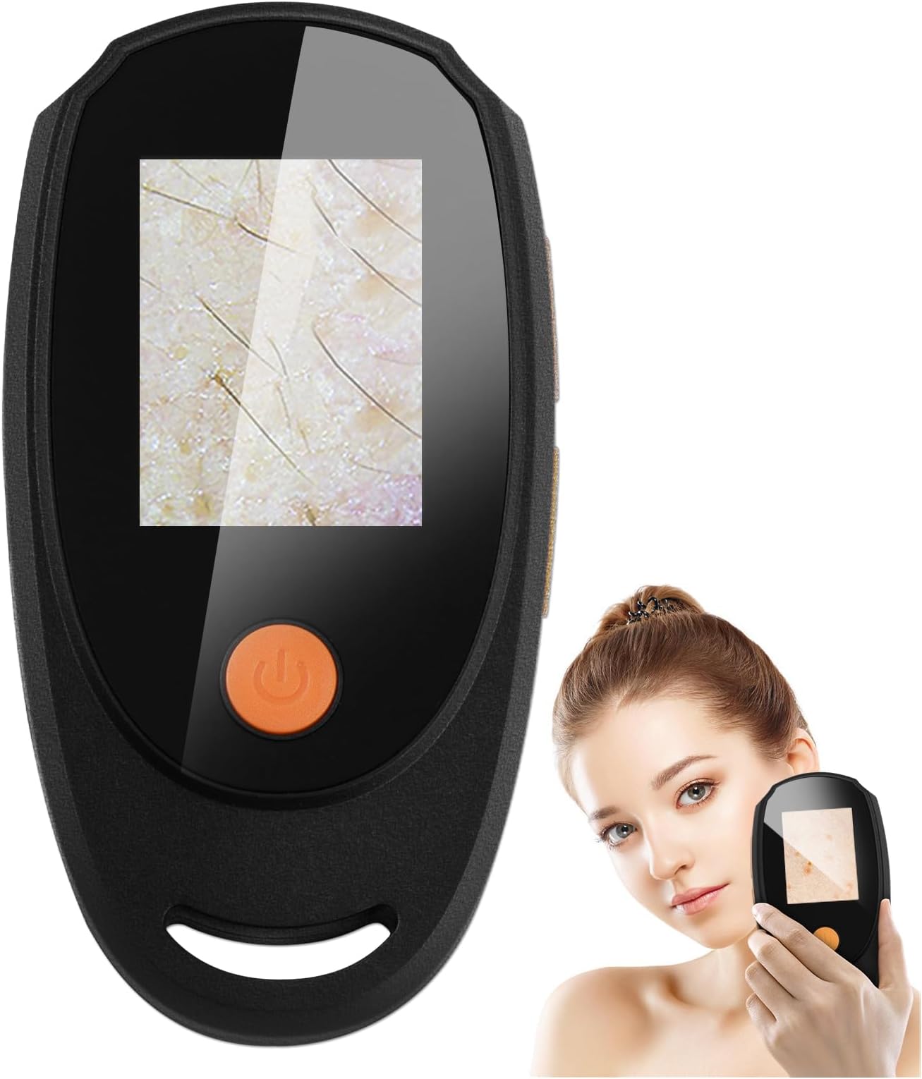 Handheld Dermatoscope Skin Analyzer Machine, Wireless Portable Digital Microscope with 1080P IPS Screen 8 LEDs, 500X Magnifier, for Scalp/Hair Trichomes