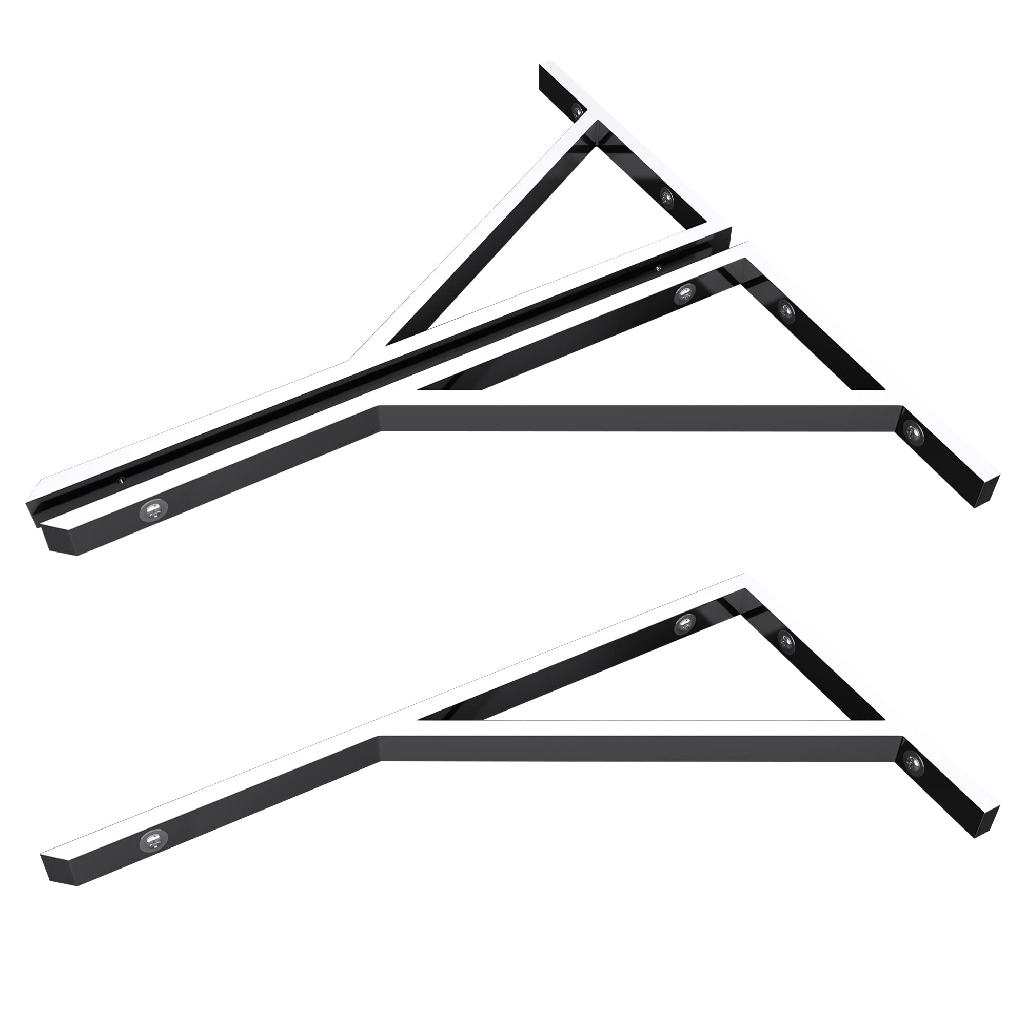 Mai & Mai Soporte de Estante WH02 – Soporte de Pared para Encimera, Acero Inoxidable Antióxido, Resistente y Duradero, Plateado, Longitud: 450 mm, Cant.3 piezas | Juego de 3 consolas para lavabo, soporte angular para estantería de pared WH02