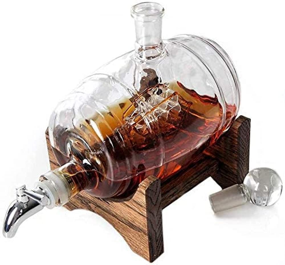 Bouteille à Décanter 300ml En Verre - Distributeur D'Alcool Design Tracteur 3D Pour Brandy Et Bourbon
