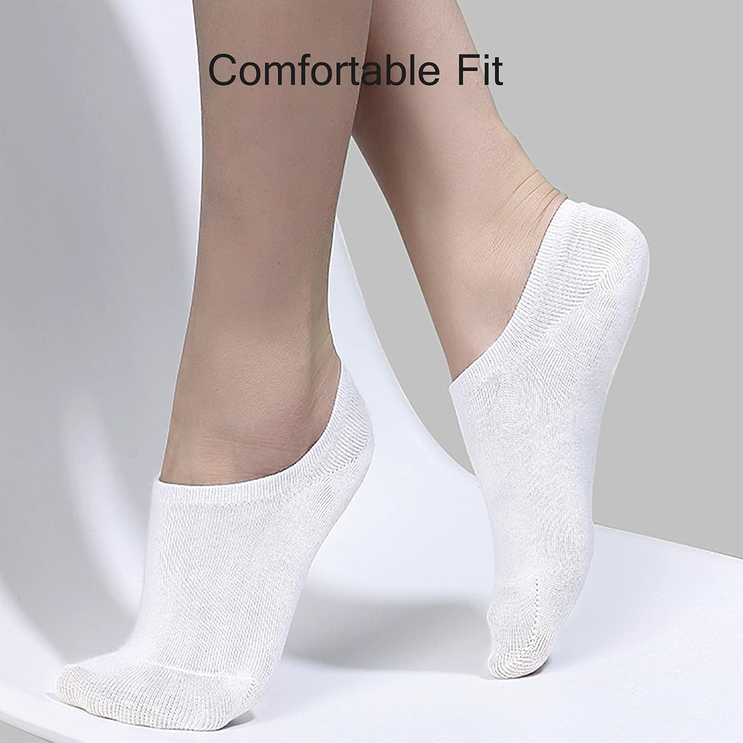 BERING No Show Socks Womens Non Slip for Flats Slip On Sneakers Footies Low Cut Ankle Short (6 Pairs) 6-9 White image 5 of 6 B07YXTCXD3