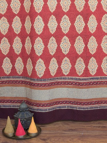 Saffron Marigold Spice Route ~ Red Orange Moroccan Themed Bathroom Shower Curtain 72X72 #TOP2