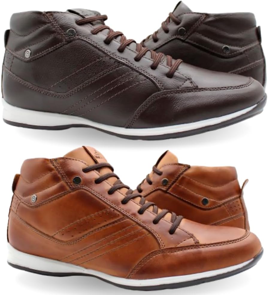 Kit 2 Pares Sapatênis Masculino Couro Legítimo Elegance Cano Alto com Zíper Lateral Kit 2 Pares Sapatênis Masculino Couro Legítimo Elegance Cano Alto com Zíper Lateral