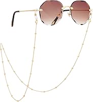 Vista 1 de PEARLADA - Cadena para gafas de sol de 18K oro con cuentas, correa para gafas de lectura, collar retenedor de gafas, cadena de cuerda de cuentas
