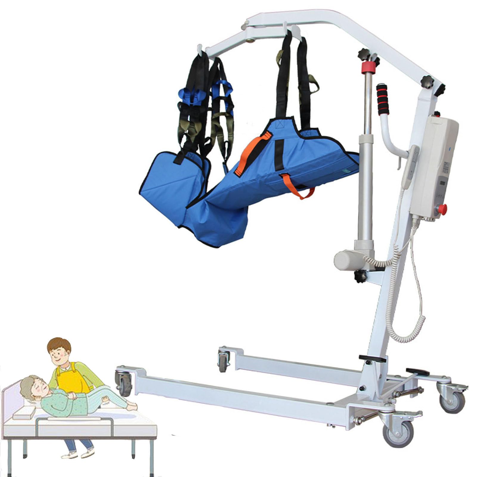 Arnés Elevación Paciente Cuerpo Completo, Grúa De Paciente, Eslinga De Elevación con para Paciente Y Minusválido, para Posicionamiento Y Elevación De La Cama,Enfermería,B