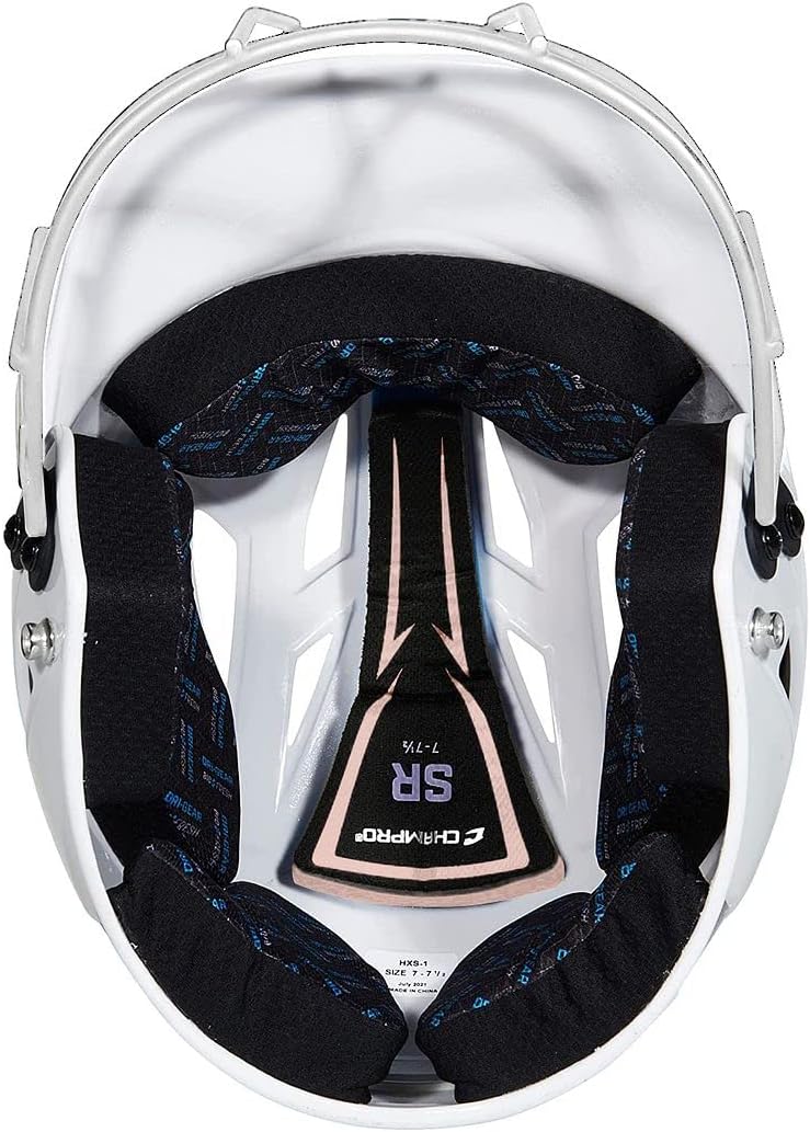 Champro Rise Pro Girls Softball Batting Helmet with Face Guard - Girls Softball Helmets - Bio Fresh/DRI-Gear Moisture Wicking Pad Liner - White/Rose Gold, Senior
