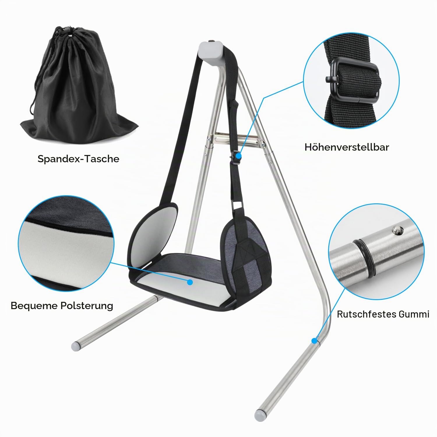 Toogel Nacken Hängematte Hals Kopf Traktion Portable Relief Massagegerät Schmerzlinderung Entspannung Cervicalstütze für Schulter inkl. Gestell für Männer Frauen Drogerie & Körperpflege