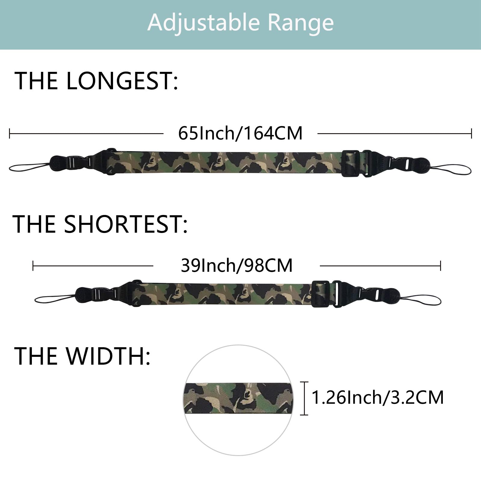 Gowjaw 3 Pack Adjustable Shoulder Strap:Comfortable for iPad Strap Nylon Neck Lanyard for iPad/Samsung Tablet Case,Camera Binocular Crossbody Laptop Luggage Bag(Camouflage Color)
