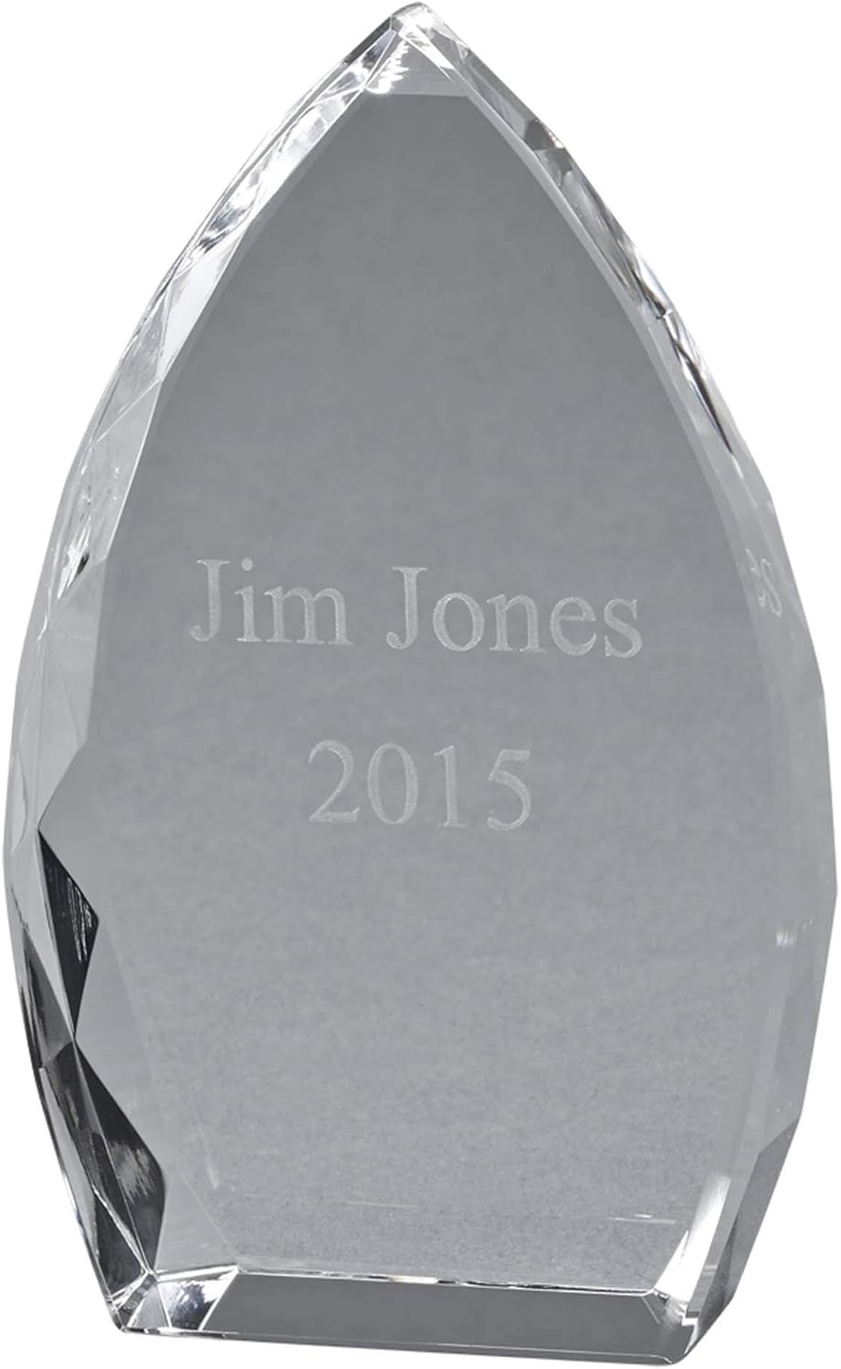 Optic Glass Trophy Point in Clear Color (3 in. L x 1 in. W x 5 in. H)