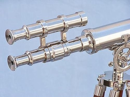 Miniatura 3 de Nauticalmart - Telescopio de pie (45.0 in, cromado) con trípode de madera)