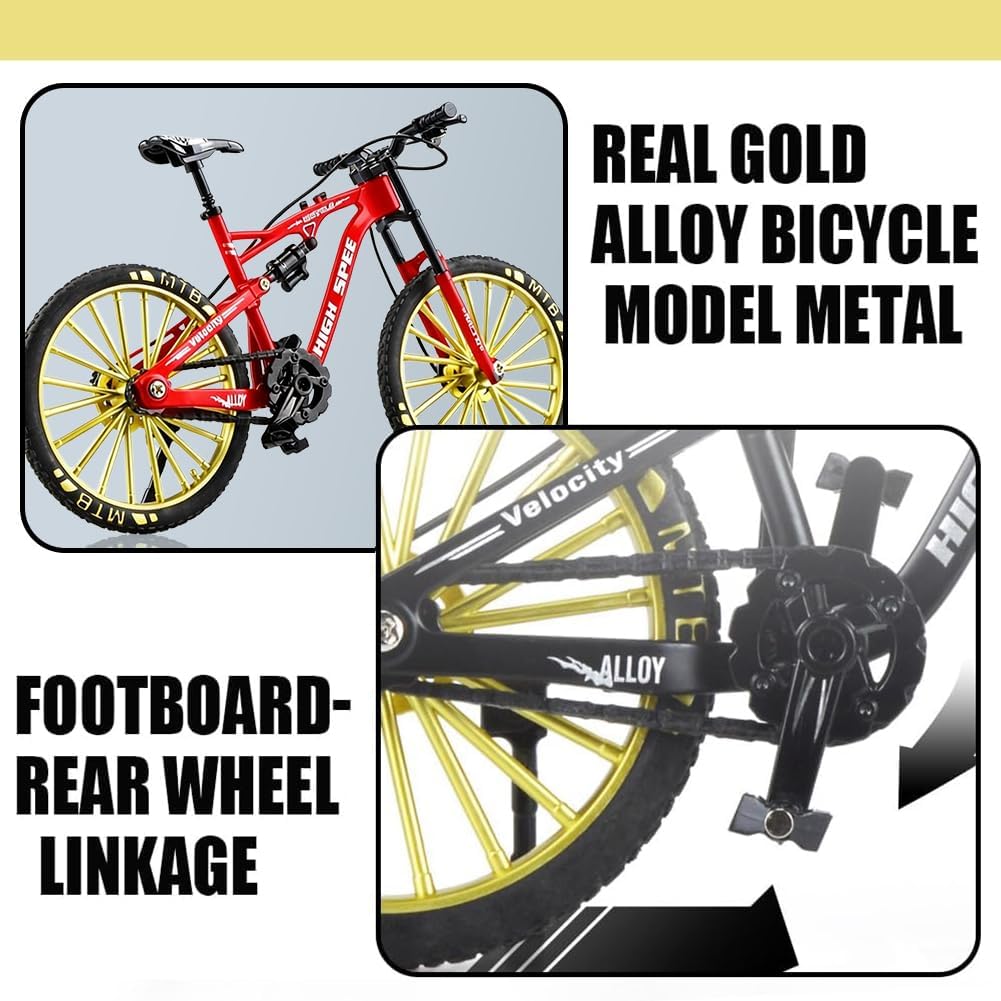 Mini Finger Bikes, Finger Bicycle, Bicycle Toys, Racing Model, Model Bikes Toy for Children, Toy Gift Set, Birthday Gift-17.8 x 10.8 x 6 cm (Red)