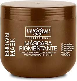 Máscara Capilar Tonalizante Castanho e Iluminado Veggue Profissional 500g