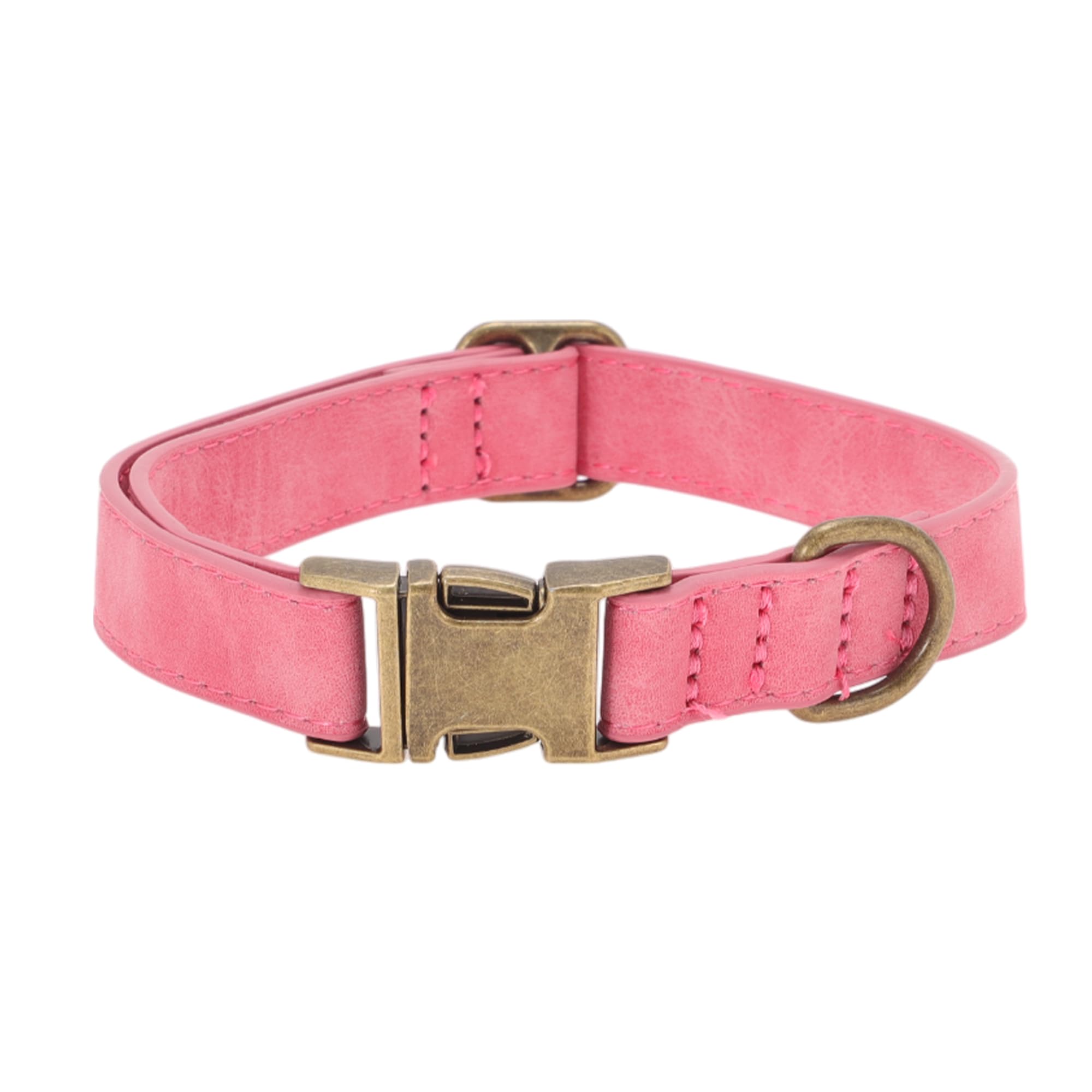 RENEWREVITAL Dog Collar, Soft PU Durable Heavy Duty with Quick Release Metal Buckle, Puppy, Adjustable for Dogs Medium Pink