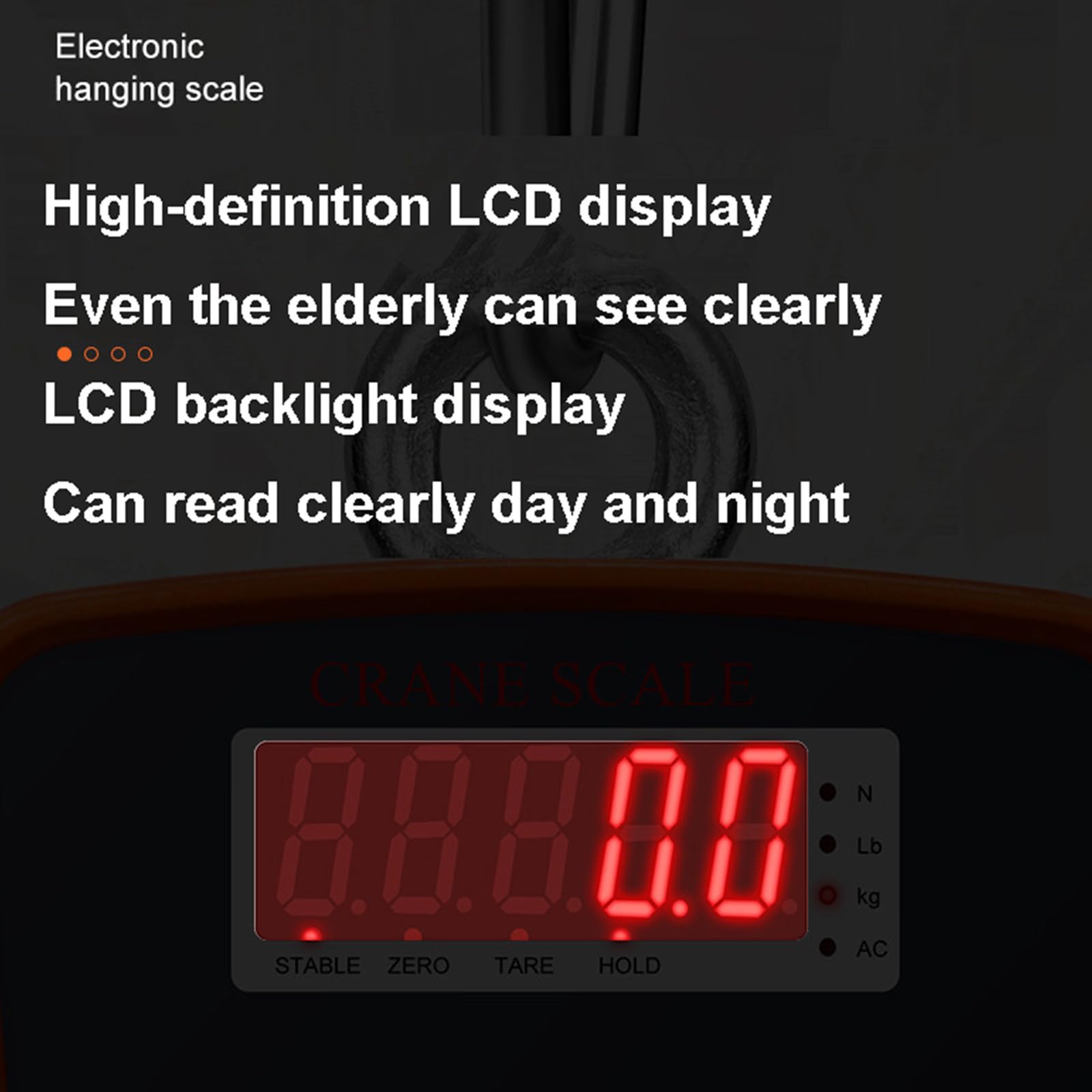 Básculas digitales para equipaje, básculas de gancho, básculas de cocina, básculas de elevación portátiles con pantalla LCD, básculas industriales de 500 kg/1000 kg para maletas,500kg