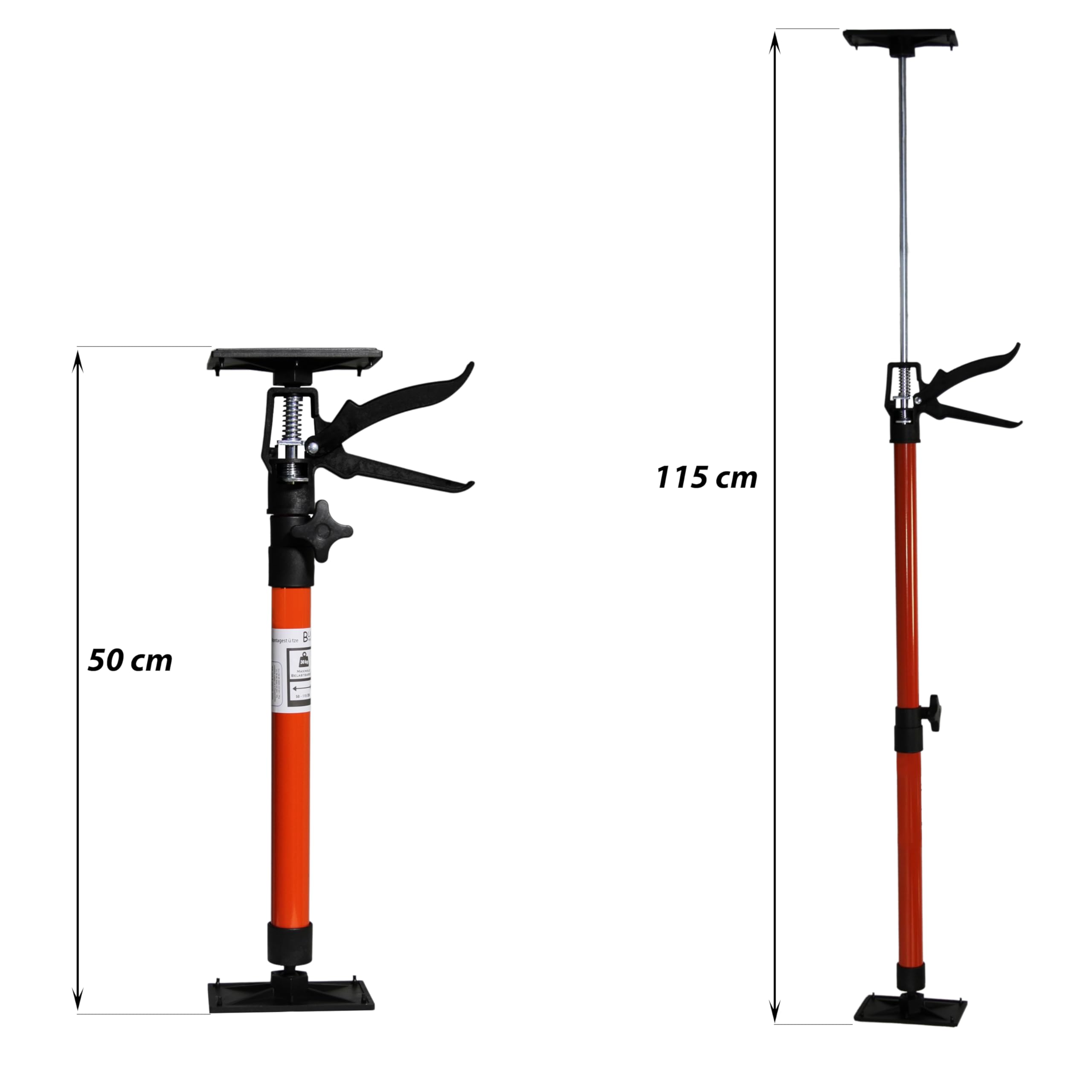 6x Türspanner Zargenspanner Türfutterstrebe Teleskopstütze Spanner 50-115 cm