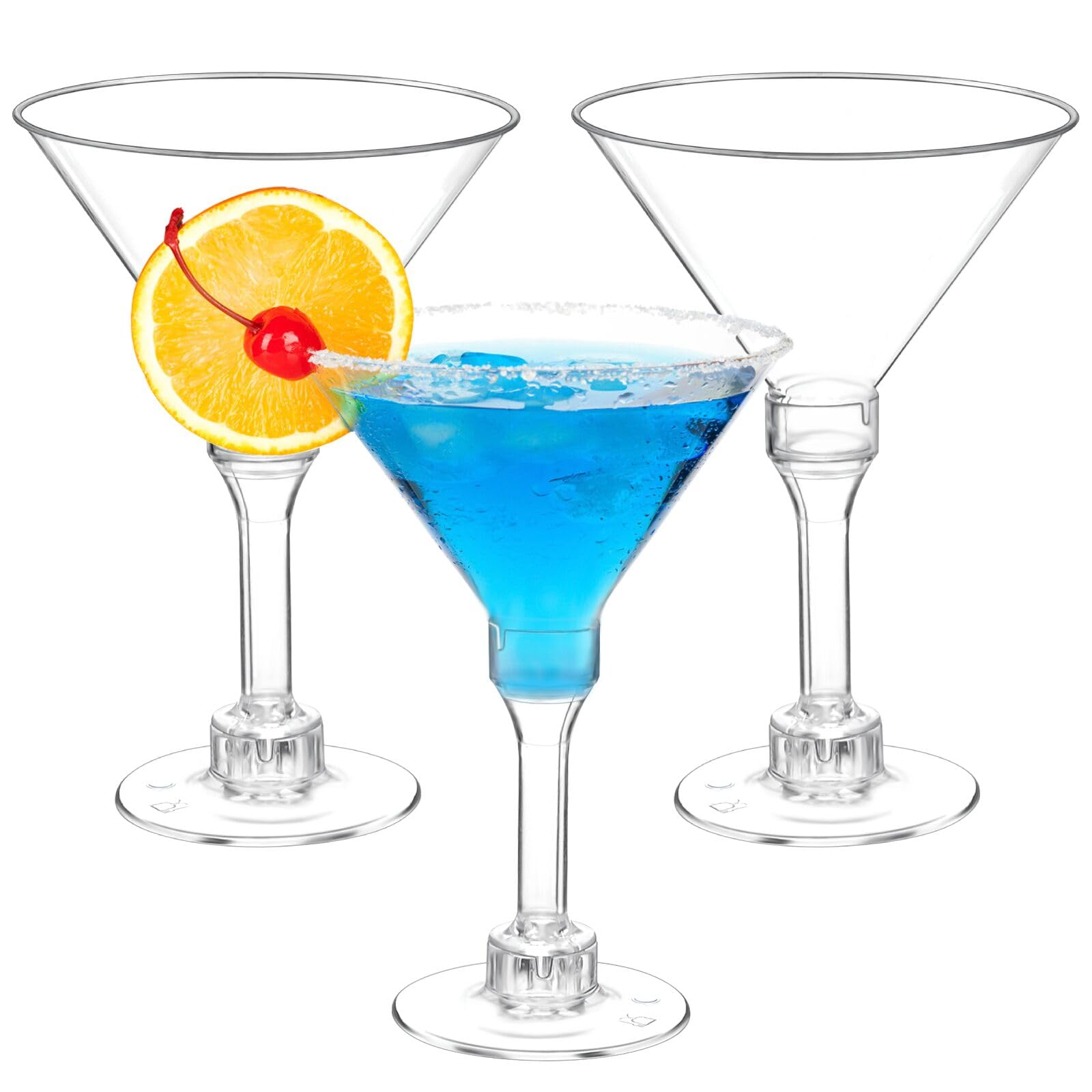 Qeirudu 40 Pack Plastic Martini Glasses, 5 oz Disposable Cocktail Glasses Mini Dessert Cups for Party Wine, Margarita, Champagne and Appetizers