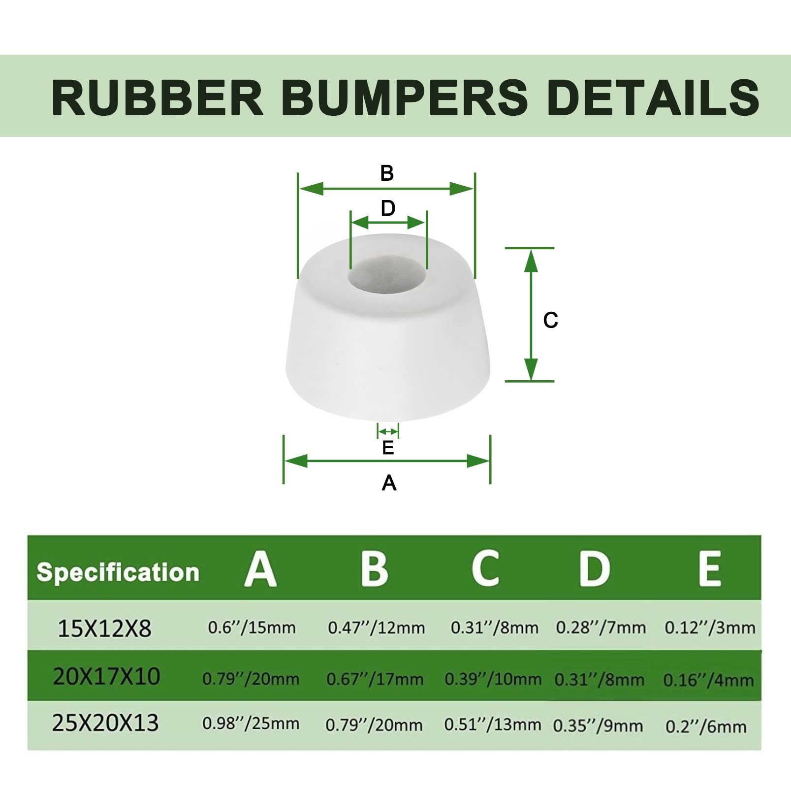 20 Pcs Cutting Board Feet Round Non Slip White Rubber Feet Bumpers Pads with Stainless Steel Screws for — view 2