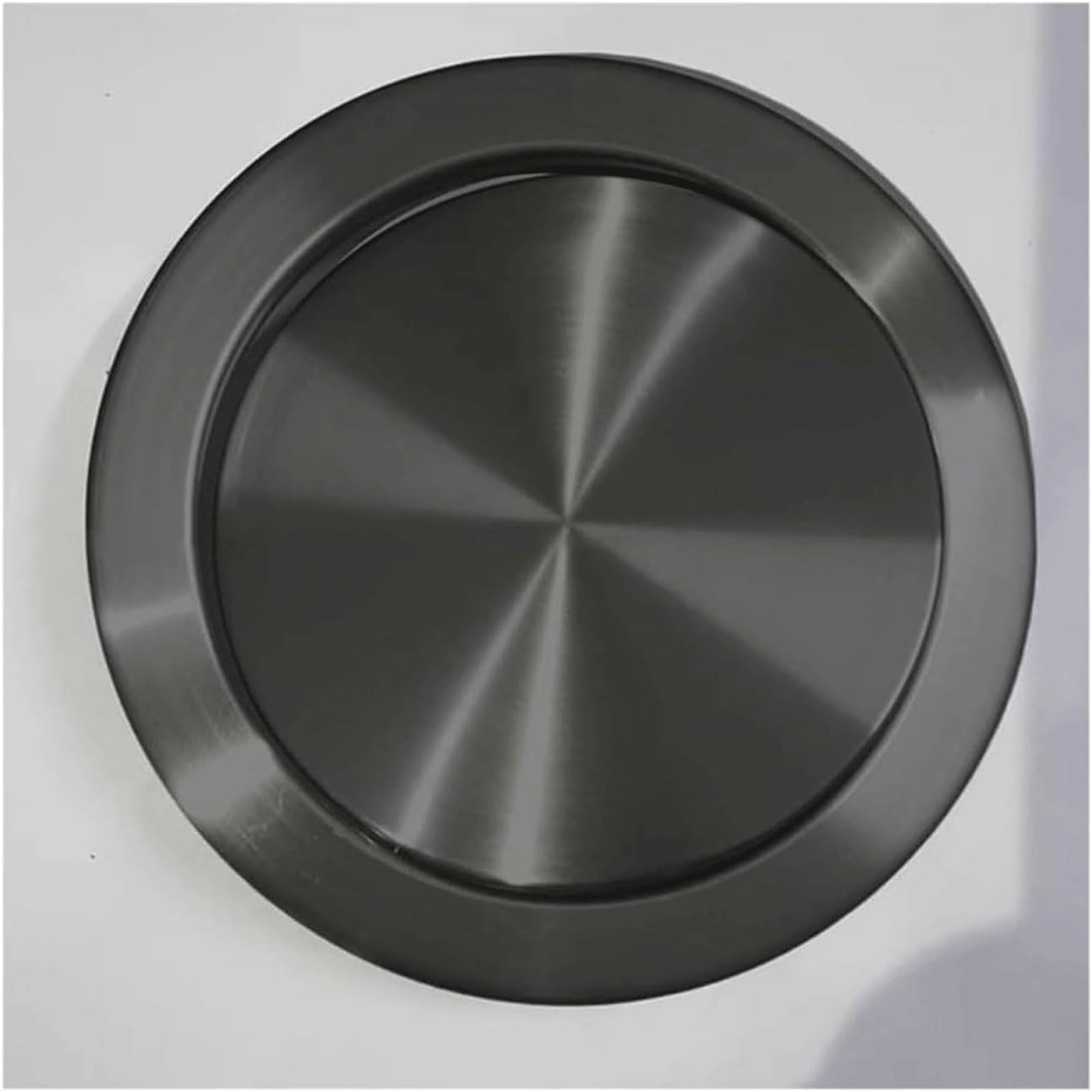 DFGHNBVC Trash Bin Lid Stainless Steel Trash Can Lid Swing Flap Bin Cover Countertop Embedded Trash Grommet Round Waste Chute Lid Recessed Cover,Nero-238Mm