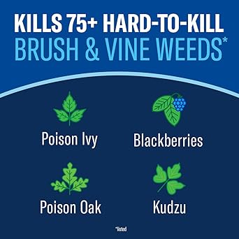 BioAdvanced Brush Killer Plus Concentrate - Mix & Spray - Kills Tough Brush like Poison Ivy and Kudzu - Visible Results in 1-6 Weeks - Rainproof in 4 Hours - 32 fl oz Bottle
