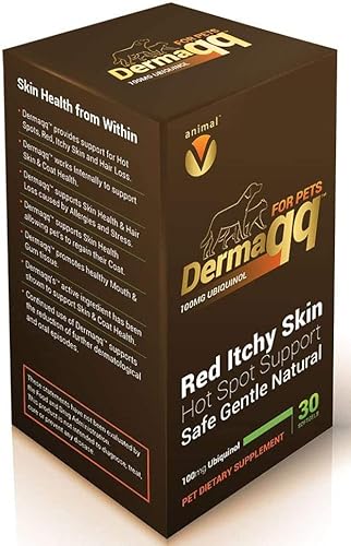 Dermaqq Ubiquinol - CoQ10 para perros y gatos Puntos calientes, pérdida de cabello, soporte para la dermatitis (2 cajas - cápsulas blandas de 100 MG)