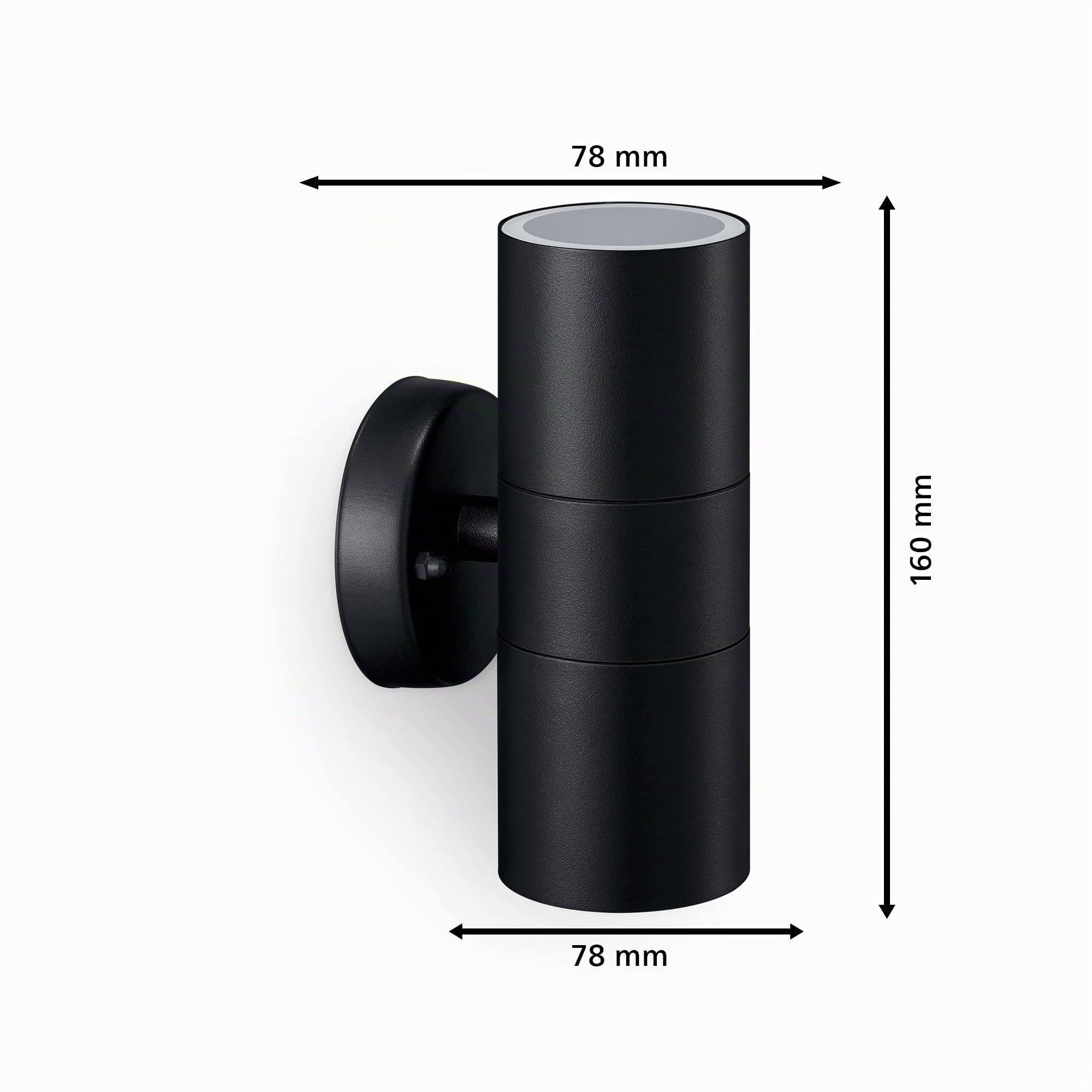 PHILIPS Lighting: Aplique pared Exterior Kylis, iluminación arriba/abajo, negro, 2 x max. 25W, resistente a intemperie IP44 (no incluye bombilla)
