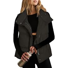 Women Puffer Vest Zip Up Stand Collar Quilted Sleeveless Jacket Winter Warm Puffer Padded Lightweight Down Coat