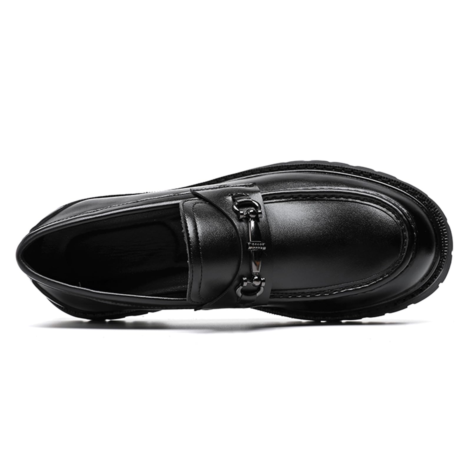 Herren Loafer Plateau Abendschuhe Leder Runde Zehen Modern Business Formelle Arbeitsschuhe