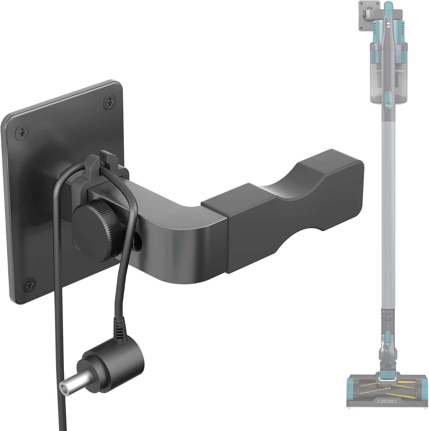 Shark Vacuum Wall Mount for Shark Vacuum Dy-Son Wall Mount Compatible for Shark IX141 IZ562H IZ682H IZ361H IZ462H IZ163H IZ363HT IZ483H DY-Son V6 V7 V8 V10 V11 V12 V15 (Grey+Clip)