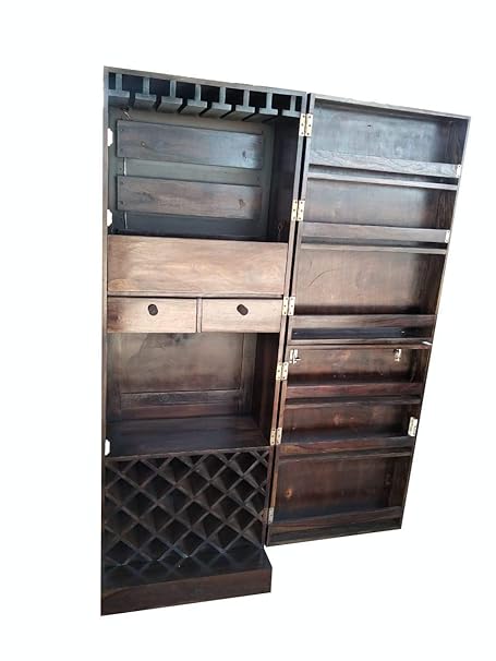 SS WOOD FURNITURE New Pre-Assemble Wooden Stylish Bar Cabinet/Wine Rack/Beer Bar with Wine Glass Storage